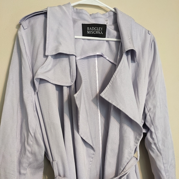 Badgley Mischka Angelina Trench Coat in Lavender Size XL - Picture 5 of 10